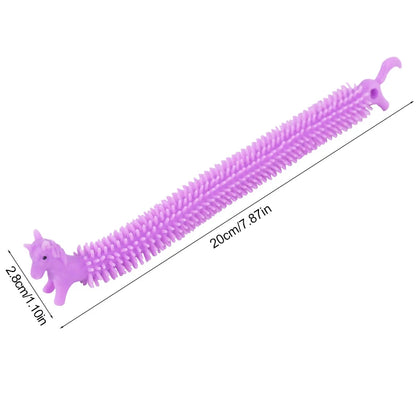 6-24pcs Funny Unicorn Pull Worm Stretch String TPR Rope Kids Birthday Party Favors Gift Children Stress Relief Fidget Toys
