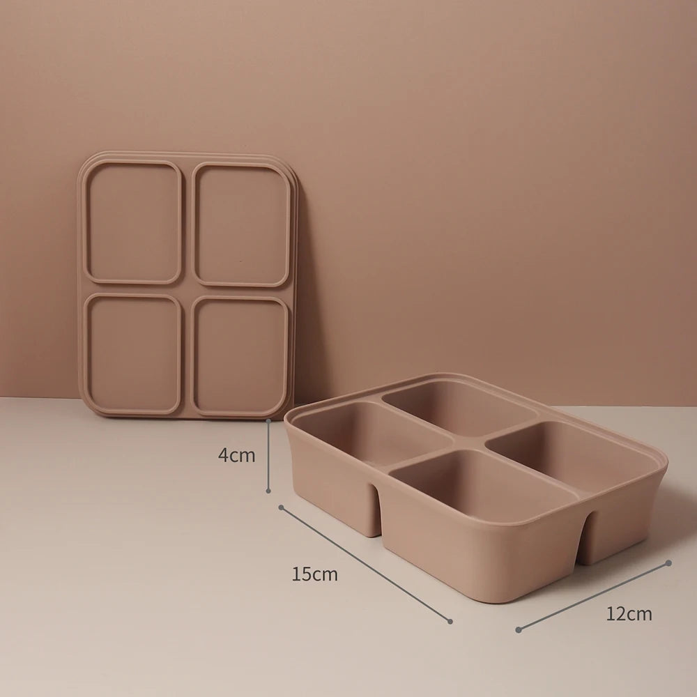 Baby Ice Cube Tray Silicone with Lids Flexible Ice Molds for Beverages,Baby Food Storage Mould, BPA-free