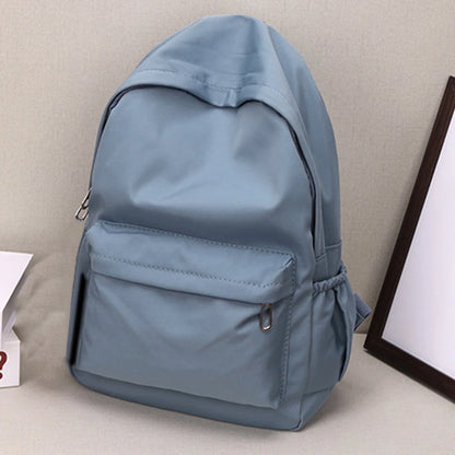 Lightweight Solid Color Backpack for High School Students Multifunctional Casual Bag School Travel Daily Use Simple Design