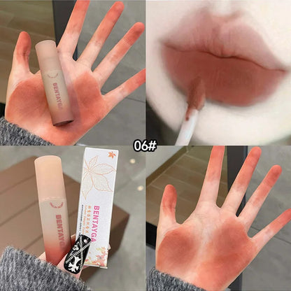 BENTAYGA Autumn Velvet Lip Mud — Matte Finish, Skin-Tone Enhancing Lip Tint, Versatile Nude Makeup, Budget-Friendly for Students