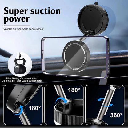 2026 Upgraded 360° Vacuum Magnetic Car Phone Holder for Magsafe 96LBS Strongest Suction 2800gf Car Mount Universal Dashboard Win