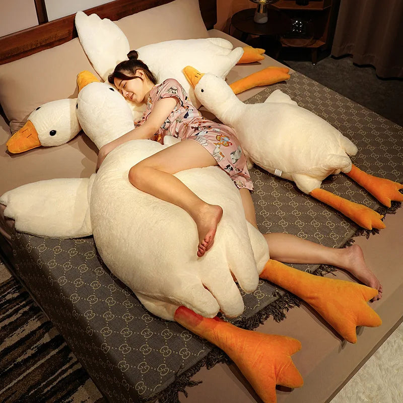 Hot 50/90/130CM Funny Goose Plush Stuffed Soft Duck Sleeping Pillow Sofa Cushion Kids Girlfriend Birthday Gift Toy