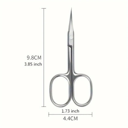 2pcs Stainless Steel Precision Curved Scissors for Manicure and Pedicure Ergonomic Design for Dead Skin,Hangnail,Callus Removal