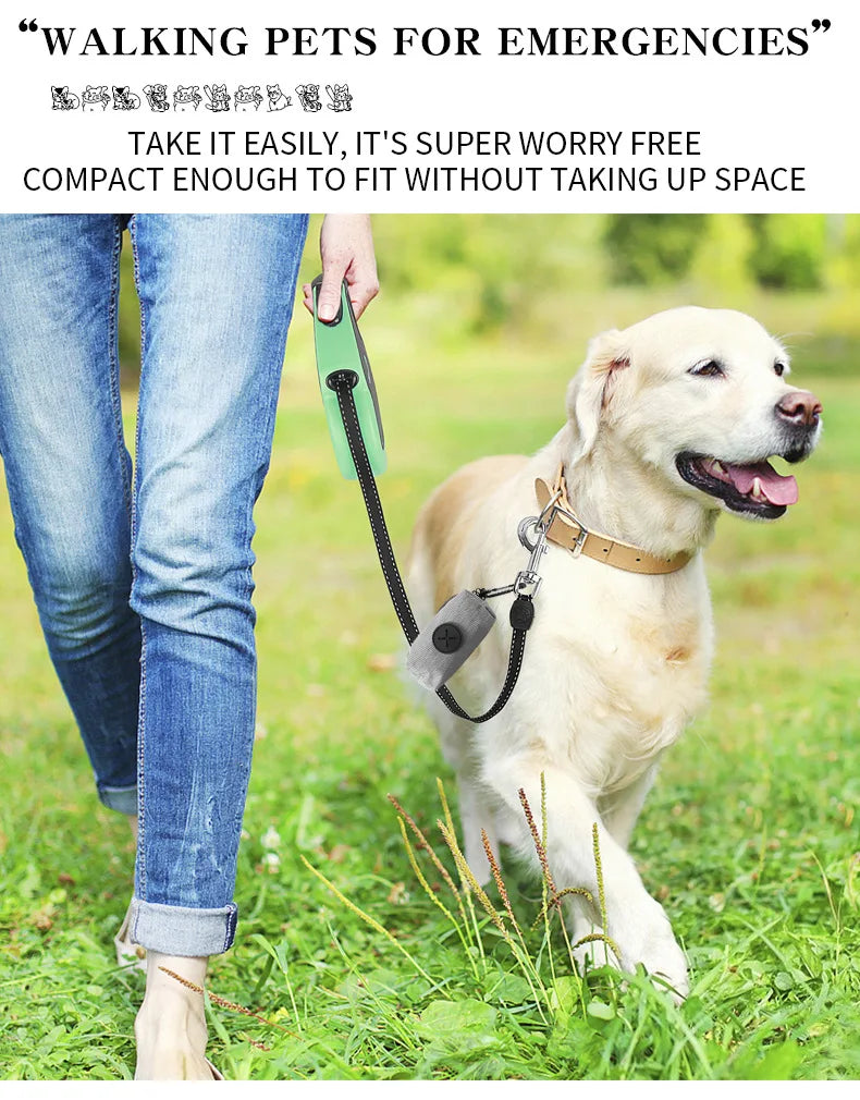 Canvas Dog Poop Bag Holder, Outdoor Pet Waste Bag Dispenser with Carabiner Clip, Animal Waste Collection Pouch