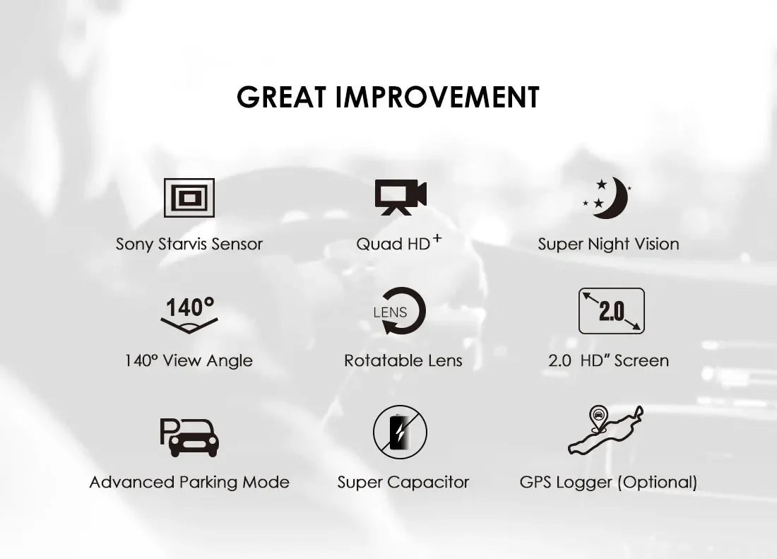 VIOFO A119 V3 2K Car Parking Mode G-Sensor Rota Lens 2560 *1600P DVR Super Night Vision Quad HD Dash Cameras Optional GPS CPL