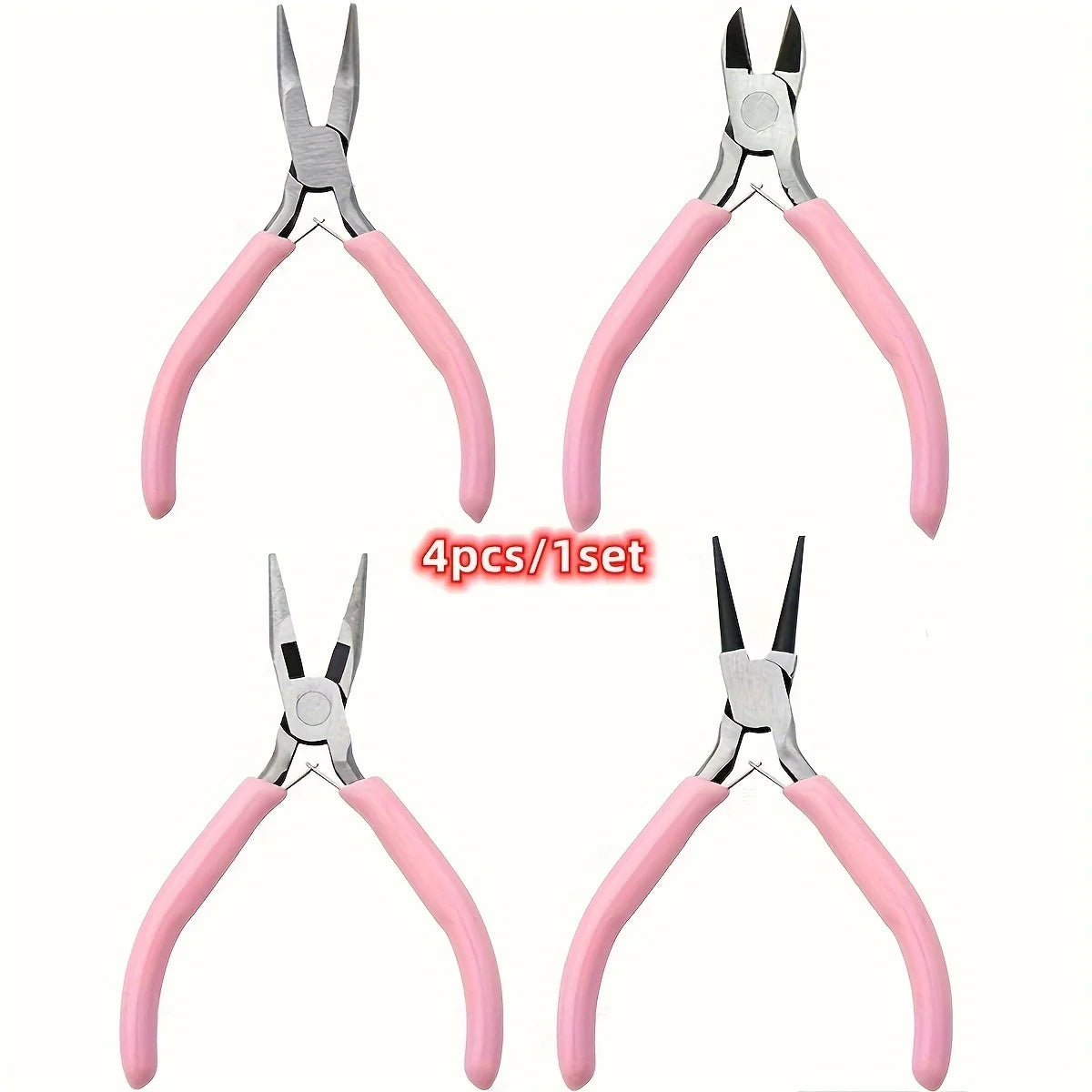 4/3/1pcs Iron Jewelry Pliers Tool Kit Includes Needle Round Wire Cutter And Curved Nose Pliers For Jewelry Beading Repair