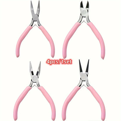 4/3/1pcs Iron Jewelry Pliers Tool Kit Includes Needle Round Wire Cutter And Curved Nose Pliers For Jewelry Beading Repair