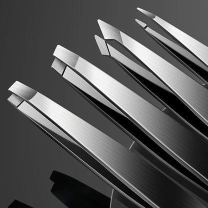 4Pcs Professional Stainless Steel Precision Tweezers - Expertly Crafted for Flawless Eyebrow Shaping, Facial Hair Removalv women