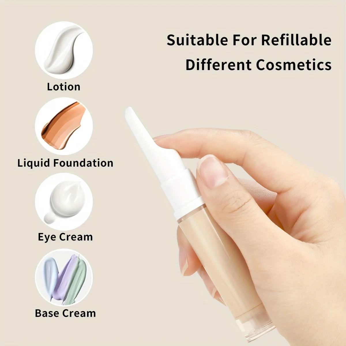 5/10/15ml Clear Foundation Dispenser Bottle Portable Travel Essence Sample Container Airless Vacuum Eye Gel Cream Empty Tubes