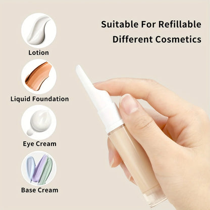 5/10/15ml Clear Foundation Dispenser Bottle Portable Travel Essence Sample Container Airless Vacuum Eye Gel Cream Empty Tubes