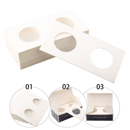 1 Set Coin Storage Stamp Holder Square Cardboard Case Coin Album Collection Coin Holders Flip Clip Coin Capsules Cover Storage