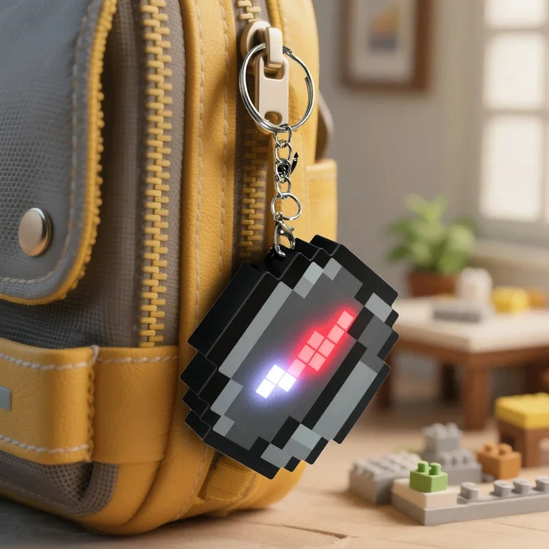 Rechargeable Compass Pixel Wind Peripheral design Toy trinket Use Movable Compass  Keychain Pendant Real-world Use Toys Gift