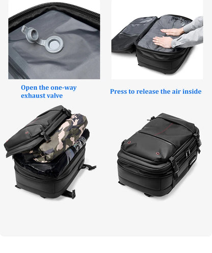 Travel Men 17 Inch Laptop Backpack Vacuum Compression Backpack Business Large Capacity School Backpack Expand Outdoor Backpack
