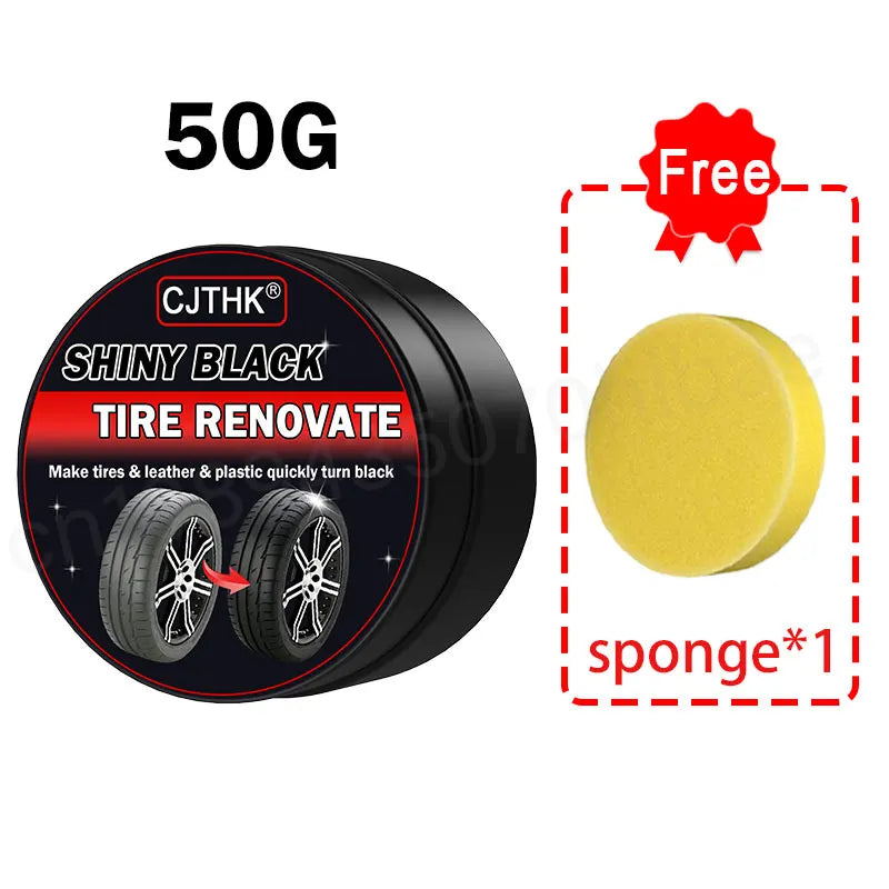 50g Tire Coating Wax Car Tire Retreading and Film Plating Cream Tire Shine Coating Wax Auto Rubber Parts Shiny Paste Anti-Aging