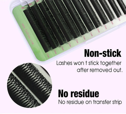 FADVAN 8D W Double Layers 4D W Shape Lashes  Extension C/D Natural Soft Volume Fan Lash 0.07 C/D Curl Premade Fax Mink Eyelashes
