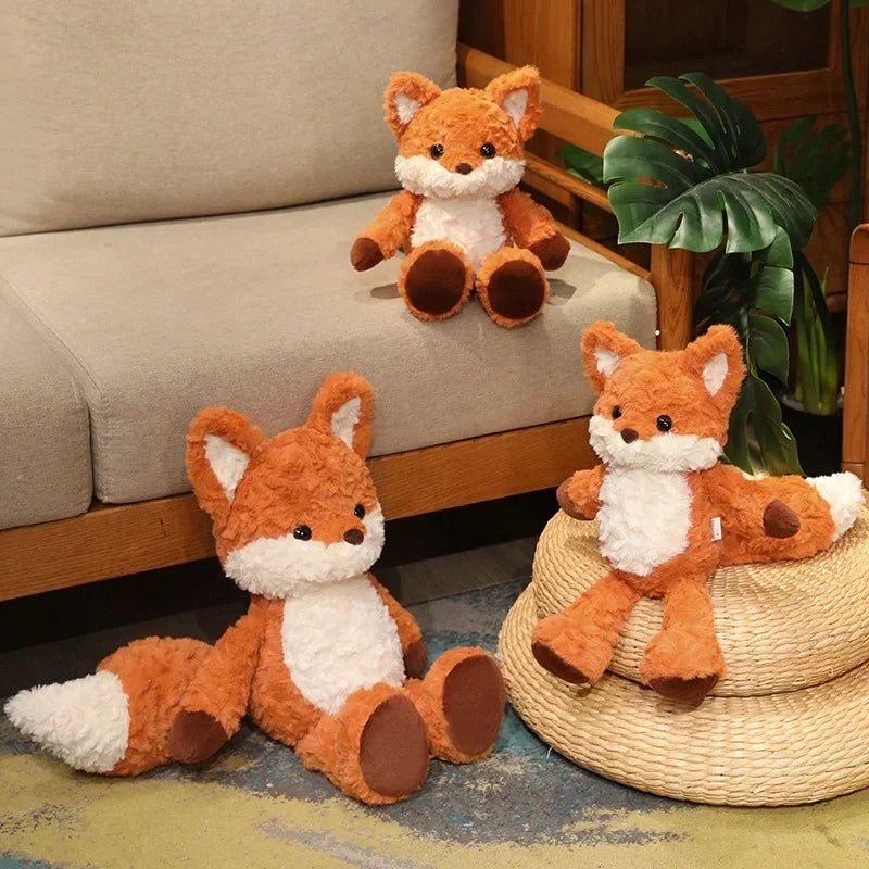 Cute Fluffy Fox Plush Toy Soft Cartoon Orange Foxes Stuffed Doll Baby Appease Children toys