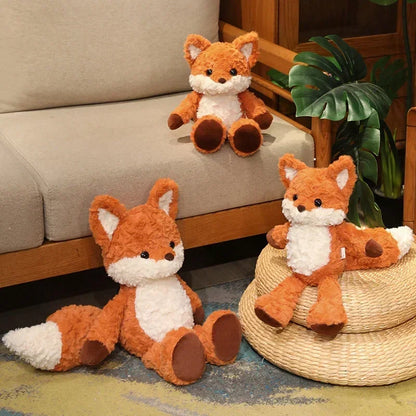 Cute Fluffy Fox Plush Toy Soft Cartoon Orange Foxes Stuffed Doll Baby Appease Children toys
