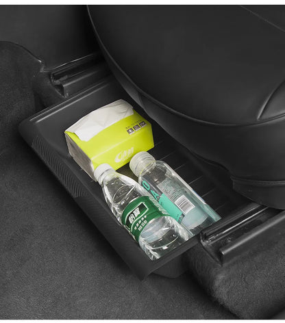 For Tesla Model Y Under Seat Storage Box Case Car Seat Organizer Vehicle Underseat Drawer Holder for Tesla Model Y Interior Tray