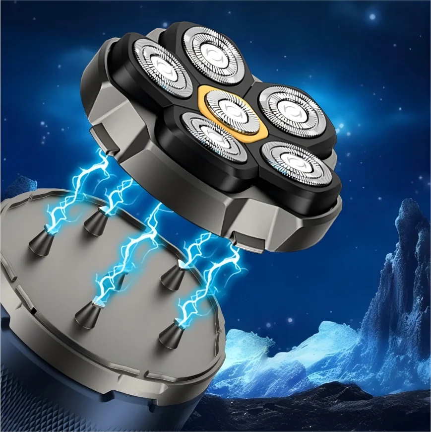 Electric Head Shaver for Bald Men 6D Magnetic Razor Hair Trimmer Rechargeable LED Waterproof Face Hair Cutting
