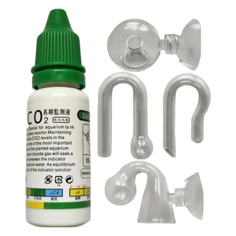 Aquarium CO2 Indicator DIY Fish Tank Glass Liquid Tester Monitor Plants Grass CO2 System Solution Drop Checker Kit 15ml