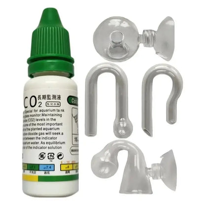 Aquarium CO2 Indicator DIY Fish Tank Glass Liquid Tester Monitor Plants Grass CO2 System Solution Drop Checker Kit 15ml
