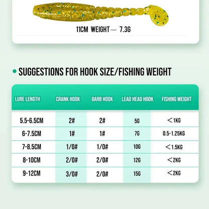 HISTAR 1Bag High Elasticity Shining Design Long Thread T Tail Soft Plastic Worm Fishing Lure Artificial Soft Silicon Body Lures