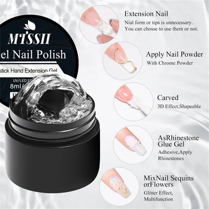 2/3pcs Clear Non-Stick Hand Extension Gel Nail Polish Set 3D Shaping/Sculpting/Carving UV/LED Gel Jelly Hard Gel Manicure DIY