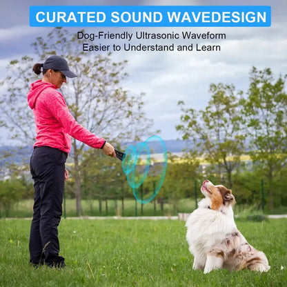 Ultrasonic Dog Bark Deterrent Trainer with LED Light for Pet Training Stop Bark Control Device