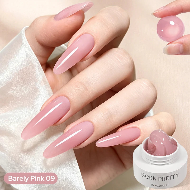 BORN PRETTY 15ml Clear Non Stick Hand Extension Gel 3D Shaping Sculpting Carving Nail Art Solid Hard Gel for Fake Nail