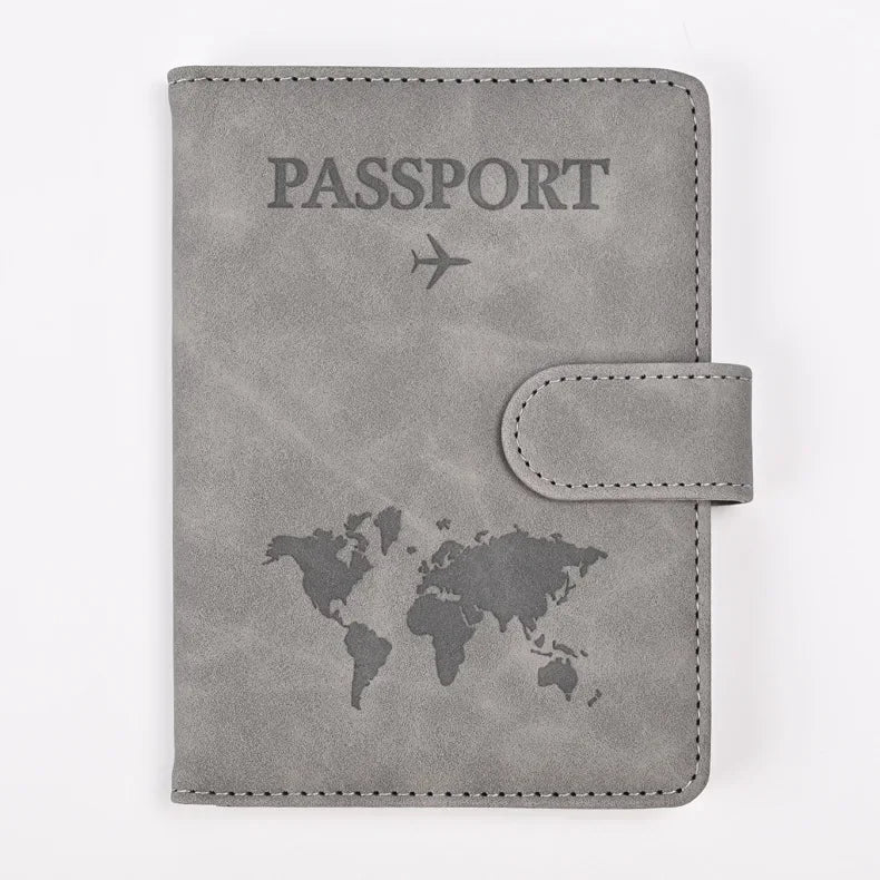 Travel Passport Cover Holder Case PU Leather Men Women Ticket Wallet Protective with Credit Card Holder Protector Cover Case