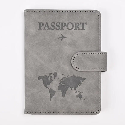 Travel Passport Cover Holder Case PU Leather Men Women Ticket Wallet Protective with Credit Card Holder Protector Cover Case