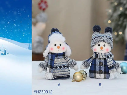 New Year Valentine's Day Plush doll toy cute skiing rocking snowman decorations plush toy holiday party house gifts for girl