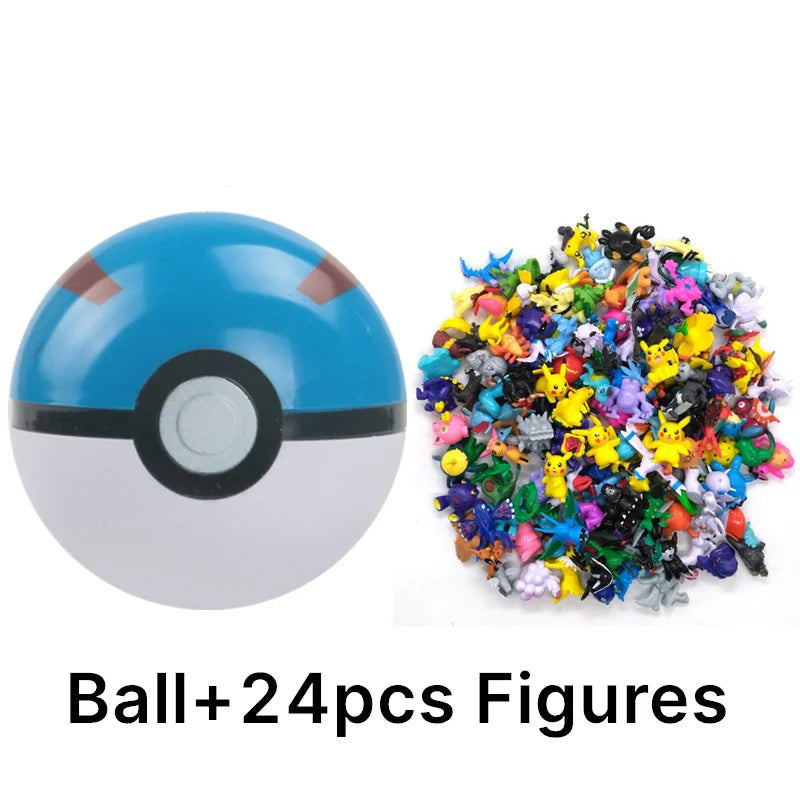 аниме фигурки Toys 7Cm Elf Ball 2-3cm Anime Action PokeBall Figures Monster Toy Model Dolls Children Christmas Gift