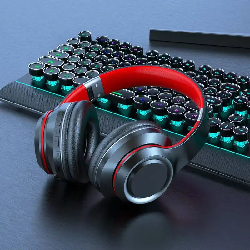 Shoumi Newest Wireless Headphones Bluetooth Earphones Large Headset Helmets with Mic Support TF-Card Mp3 Play display screen