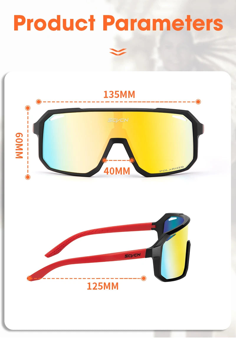 SCVCN Polarized Sunglasses for Men Cycling Bicycle Road Mountain Bike Glasses Driving Women Casual Sports Hiking Glasses UV400