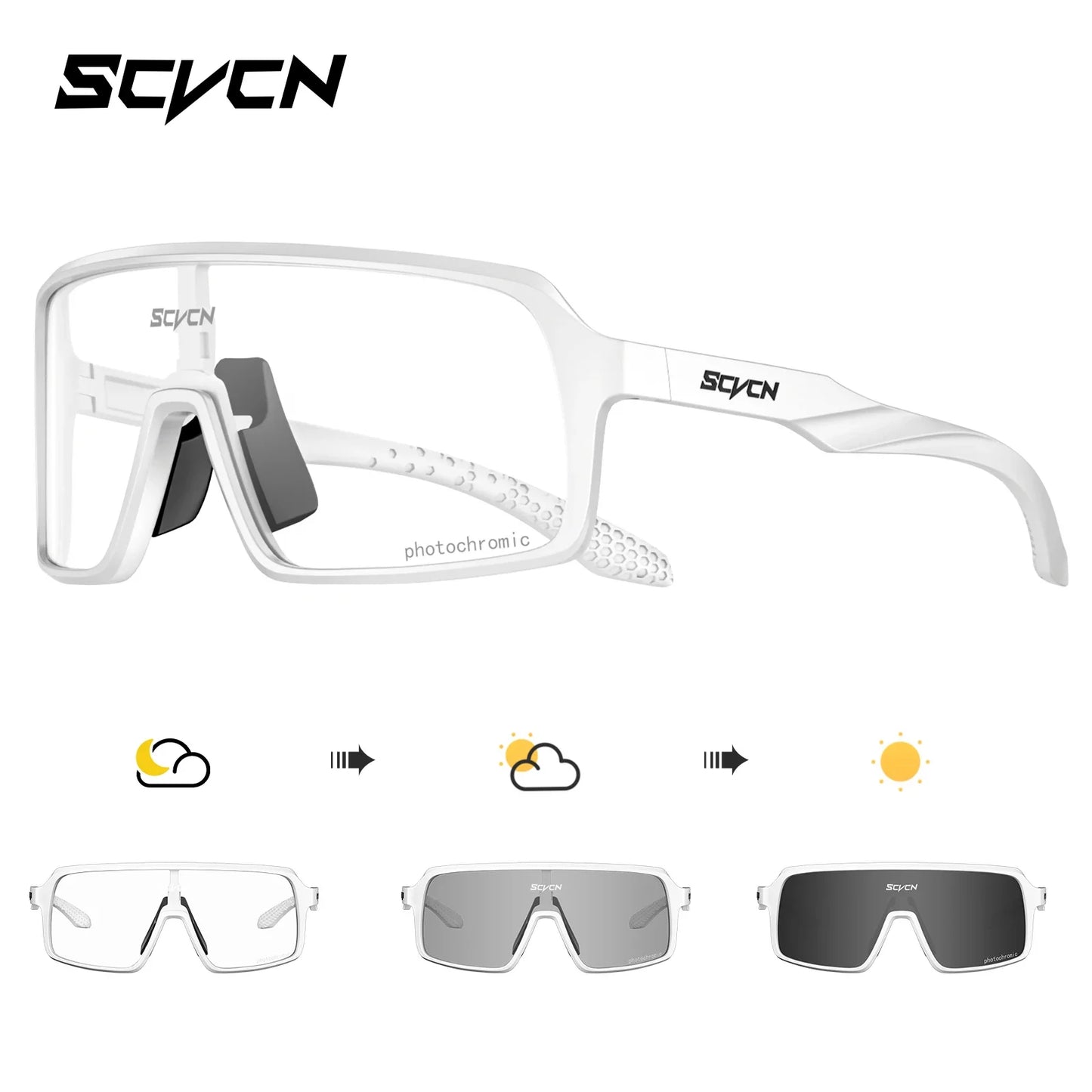 SCVCN Polarized Cycling Sunglasses Men Mtb Sports UV400 Photochormic Glasses Goggles Bicycle Bike Glasses Women Cycling Eyewear