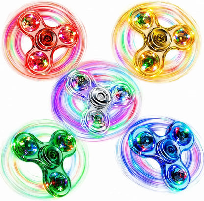 LED Light Up Fidget Spinner Luminous Finger Toy Hand Spinner Stress Reduction and Anxiety Relief Party Favors for Kids Adults
