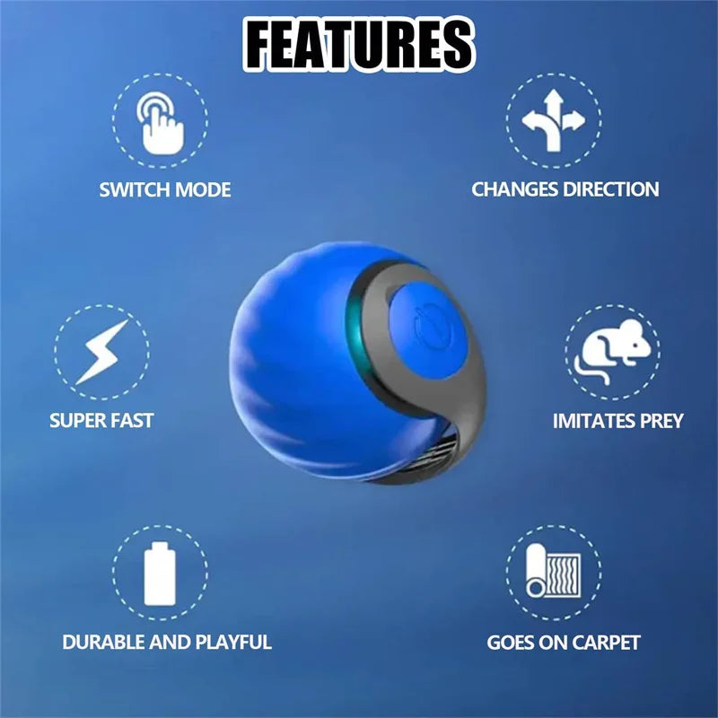Smart Cat Toys Ball Automatic Interactive Pets Electric Rolling Teaser USB Rechargeable Kitty Moving Bouncing Ball Birthday Gift