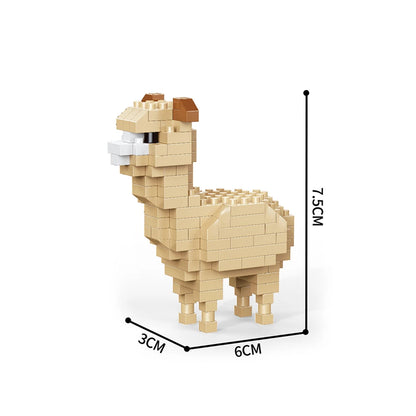 KNEW BUILT Alpacas Elk Giraffes Tiny Animals Micro Mini Building Blocks Toy-Easy Assembly,Educational Gift for Kids' DIY Decor