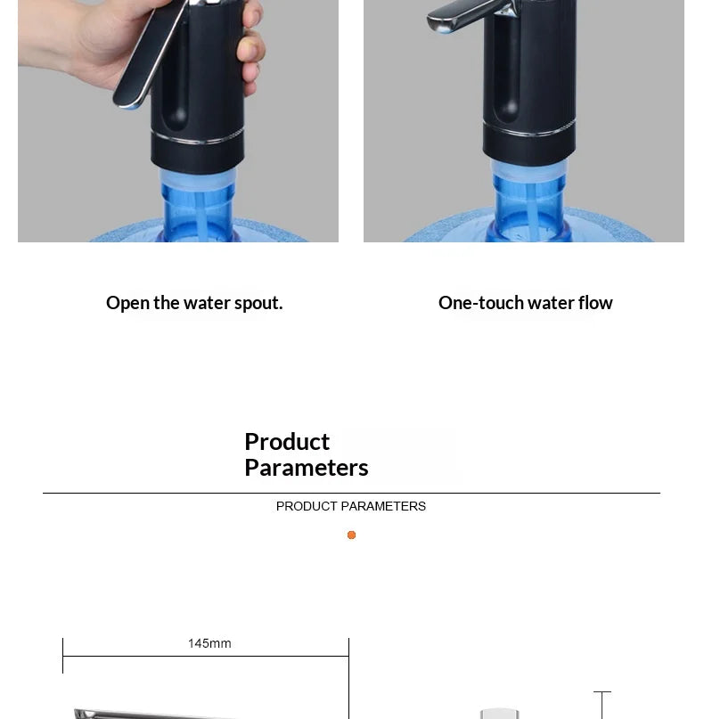 HOMEFISH Electric Household Folding Water Pump Bucket Automatic Water Dispenser Small Water Outlet for Home Use