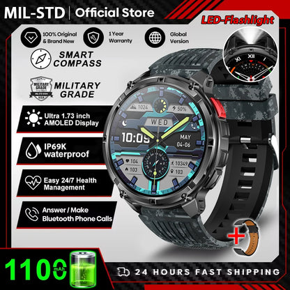 2026 New T-Rex3 Pro GPS Tracker 1100mAh Smartwatch Men 120-Day Standby Clock Rugged Outdoor Sport 10ATM Waterproof Call Watches