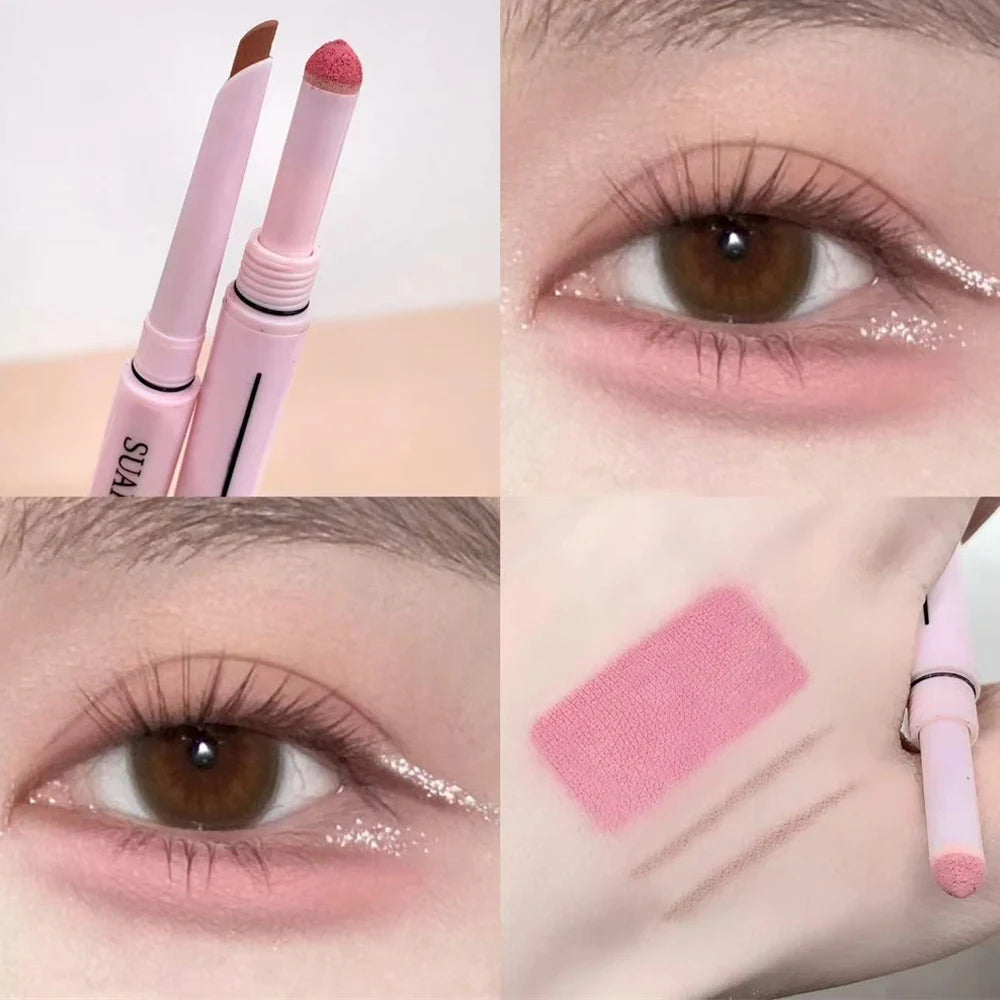 2 In 1 Glitter Matte Aegyosal Pen Brightening Highlight & Shadow Stick Dual End Eye Makeup Lying Silkworm Eyeliner Gel Pencil