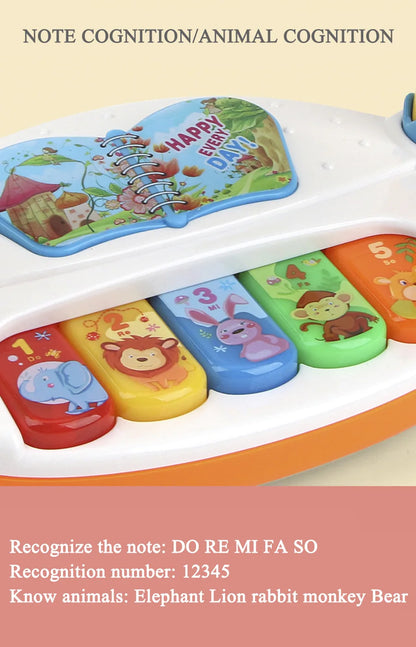 Baby Toys Drum Piano Keys Musical Instrument Kids Toys Rotating Keyboard With Lights Sound Toddlers Educational Christmas Gifts