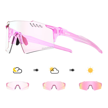 SCVCN Red Photochromic Sunglasses Cycling Glasses Sports for Men Mountain Bike Road Bicycle Eyewear Fashion Goggles MTB UV400