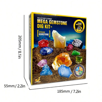 nationals geographics dig and discover gem stone crystal dig toy set child learning educational toy crystal mining kit Kids gift