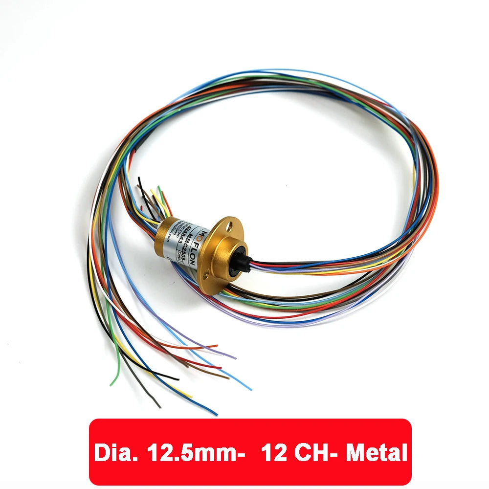 2/4//6/8/12/18 Channel Micro Rotate Slip Ring 2A Diameter 12.5mm For RC Excavator Model DIY PTZ Gimbal Electric Collector Rings