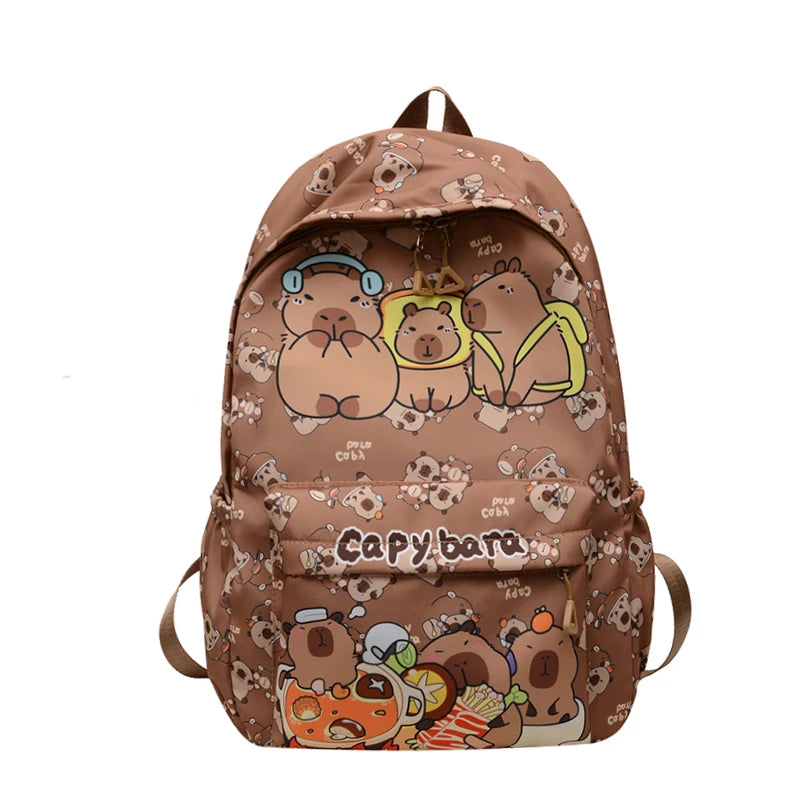 A Lovely Capybara Print Large Capacity Men's And Women's Leisure Backpack, Children's Holiday Birthday Season Gift