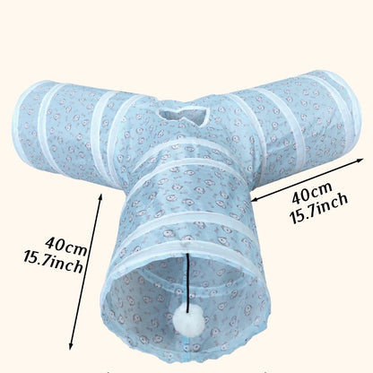 CAWAYI KENNEL Pet Cat Tunnel S-shape Collapsible Hole Indoor Outdoor Tube Kitty Tunnel Cat Pet Toy Space-Saving Cat Training Toy