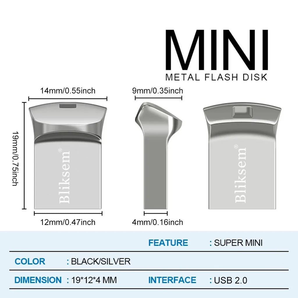 USB Thumb Drive 128GB 64GB 32GB 16GB 8GB 4GB 2GB 1GB USB2.0 Flash Drive High-Speed Transmission Memory Stick