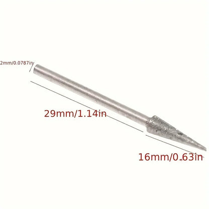 6Pcs 1-4mm Diamond Grinding Head Needle Bits Burrs Engraving Carving Tool 2.35mm Shank D